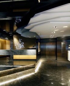 柜台大厅现代简约服务台简单宽敞的酒店公寓设计装修效果图